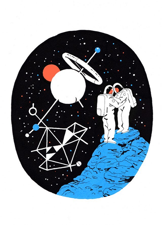 Vincent Mahe可爱的宇航员插画...