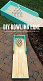 So fun! This indoor-outdoor bowling lane is great for a playroom or an outdoor yard game, too!: 