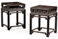 PAIRE DE SELLETTES EN ZITAN DYNASTIE QING, XVIIIE-XIXE SIÈCLE | 清十八至十九世紀 紫檀茶几一對 | A pair of zitan stools, Qing Dynasty, 18th/19th century | Arts d'Asie | Sotheby's