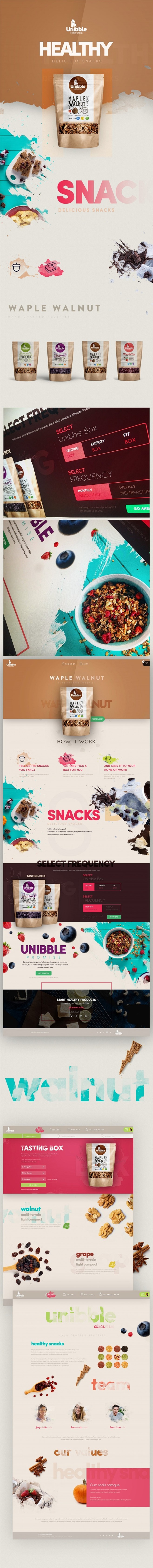 Unibble健康零食品牌包装和网站设计...