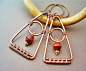 Wire Wrapped Triangle Earrings Copper - wire wrapped jewelry handmade - Copper Jewelry