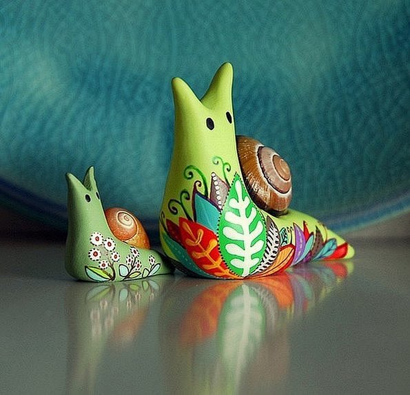 可爱的陶瓷小蜗牛