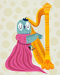 Iota's Illustration, The Owl Harpist...