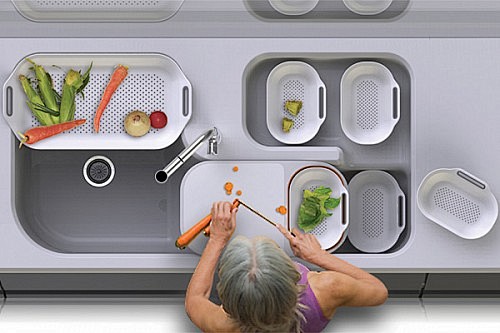 这是一款厨房的水槽设计，设计师细心观察了...