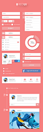 RED UI – User Interface Design Kit PSD