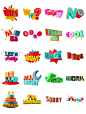 Wow Sticker pack : Express your thoughts by using 3D typographic words.