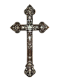 十九世纪 木胎螺钿卷草纹十字架