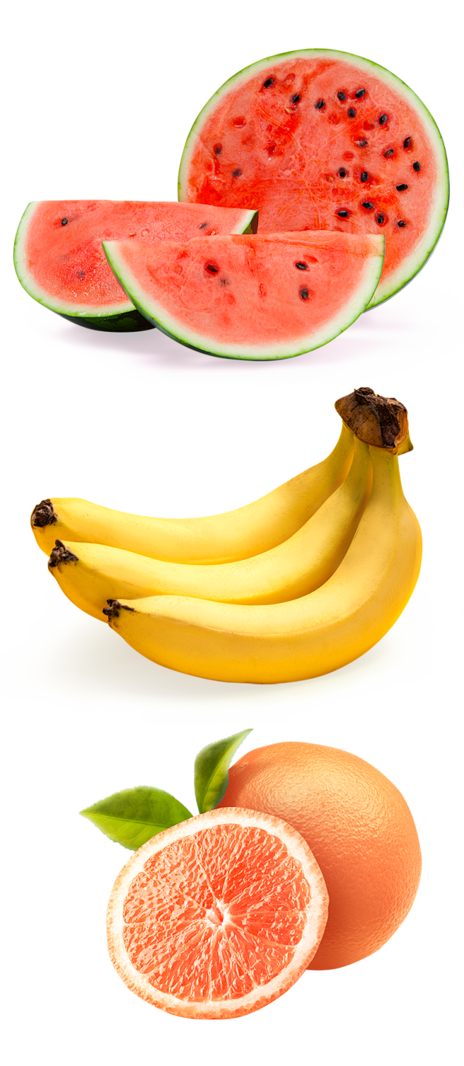 [美工云]西瓜橙子-香蕉免抠_PNG：