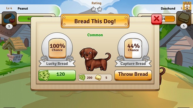 卡通手机游戏《BREADPUPP》GUI...