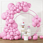 婚礼纪念生日派对装饰马卡龙粉色乳胶气球套装