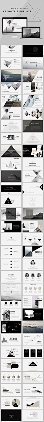 简约三角形 公司简介企业介绍PPT模板国外简约扁平化PPT模板Triangle - Clean trend Keynote Template - Creative Keynote Templates