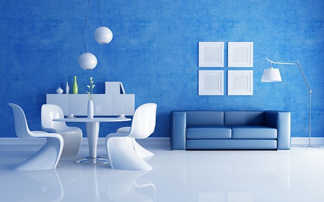 blue design interior...