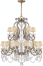 Adrianna Medium Chandelier In Gilded Iron  Traditional, Crystal, Metal, Upholstery  Fabric, Chandelier by Ralph Lauren Home