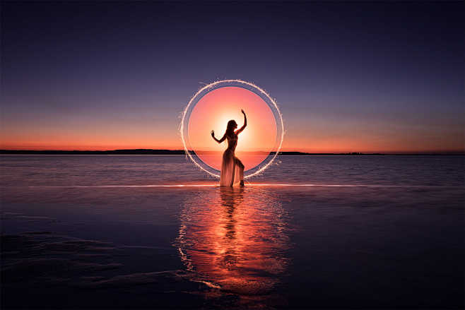 Beach light-painting...