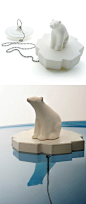 White Polar Bear Bath Plug // I love this design! #productdesign #emotionaldesign #bath