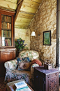 Pretty reading nook in an English Cottage.