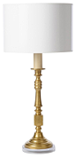 Barbara Cosgrove Gold Cubed Candlestick Table Lamp - contemporary - Table Lamps - Charlotte - Plum Goose
