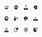 Business Idea Icons (Gray Version)  The pack contains :   12 Business Idea Icons   Fully editable AI, EPS files   Transparent P