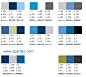 很多站点都在使用蓝色与青绿色的搭配效果。最具代表性的蓝色物体莫过于海水和蓝天 ，而这两种物体都会让人有一种清凉的感觉。
高彩度的蓝色会营造出一种整洁轻快的印象。
低彩度的蓝色会给人一种都市化的现代派印象。
　　蓝色与绿色、白色的搭配在我们的现实生活中也使随处可见的，它的应用范围几乎覆盖了整个地球。
主颜色选择明亮的蓝色，配以白色的背景和灰亮的辅助色，可以使站点干净而整洁，给人庄重、充实的印象。
蓝色、青绿色、白色的搭配可以使页面看起来非常干净清澈。