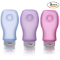 Amazon.com: Kitdine Portable Soft Silicone Travel bottles Set (3 OZ, Pink + White + Blue): Kitchen & Dining
