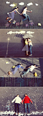 Creative way to illustrate a love story