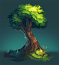 Tree speedpaint : Painted this as a warm up to test some things. May be used in a future game Follow me on twitter ! twitter.com/Frayde_