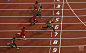 男子100米决赛 博尔特撞线瞬间