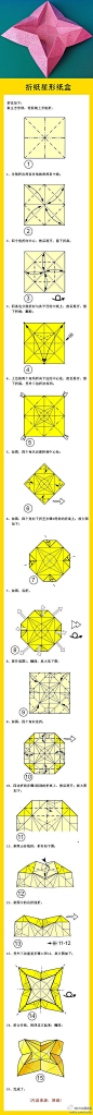 手工DIY 布艺 折纸 衍纸 教程 星星盒子