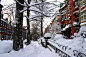 下雪天，笔架山，波士顿，马萨诸塞州