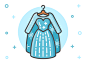 Princess Dress Icon Series : A series of Disney princess icons I created as a personal project.  The dresses represent Snow White, Cinderella, Rapunzel, Belle, Anna, Elsa, Aurora, Esmerelda, and Tiana respectively. 