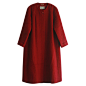 vintage 日本产 尖货古着羊绒 暗红色 日系宽松文艺范儿大衣