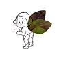 children with leaves : I collected some beautiful leaves and combined them with my doodles.