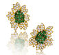 Lot 52 – A pair of diamond and emerald earclips, Van Cleef & Arpels,