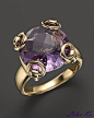 #紫之恋# Gucci 18K Yellow Gold Amethyst Horsebit Cocktail Ring #紫色控#