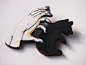 Bear Shadow Puppets with Purple Nails Laser Cut Wood Brooch