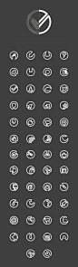 Here are some simple icon designs. I like how easy clean they are and each one has a specific opening to it that allows the icon to be a part of the background. I also like how they are all see through and tie in well the background also.