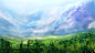 山将草色到天碧 General 3840x2160 artwork nature clouds skies grass