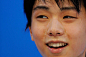 Yuzuru Hanyu of Japan smiles after winning the silver medal in the Mens Free Skating event during day two of Trophee Eric Bompard ISU Grand Prix of...