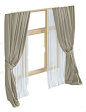 木窗窗帘3d模型