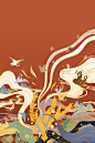 梦幻山河的中国风插画 : 为客户绘制的插画作品