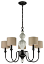 Lilliana 5-Light Chandelier In Cream And Aged Bronze transitional-chandeliers