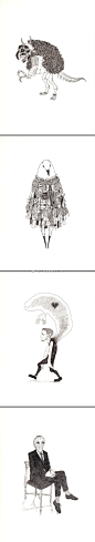 米津玄师画集《怪兽图鉴》，去年扫的，捞出来发发
※部分图片有可能造成不适，姑且预警一下（