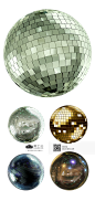 [美工云]3D-Disco-Balls-Pack迪士科灯光舞台球_PNG：