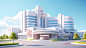 3D立体医院建筑插画
