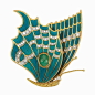 Gold, Blue Guilloche Enamel, Diamond and Cabochon Emerald Butterfly Clip-Brooch, Tiffany & Co., France