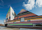 Stripy Melbourne school by McBride Charles Ryan mirrors the skyline : A stripy facade modelled on a Melbourne skyline bounds the circular campus of this primary school by McBride Charles Ryan based on walled cities.