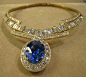 The sapphire is a gem quality 28 carat certified unheated stone.    The diamonds in the necklace are all top color and clarity and are estimated to be around 70 carats.