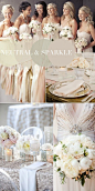 #银色香槟色婚礼# 予心木子 2015 Vintage Wedding Colour Trends - Neutral, Sparkle and Sequins Inspiration via Darby and Joan  