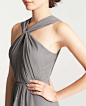 Silk Georgette Keyhole Halter Dress | Ann Taylor