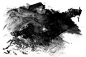 Black paint brush abstract isolated on white